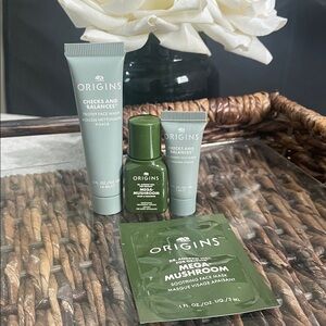 Origins Travel Skincare Collection Mega mushroom Checks and Balances